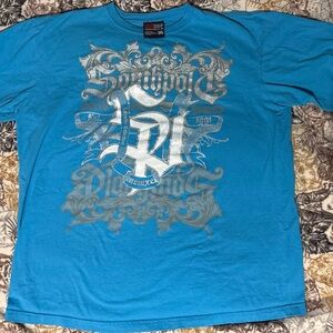 South Pole Blue Short Sleeve Tee with Silver Graphic